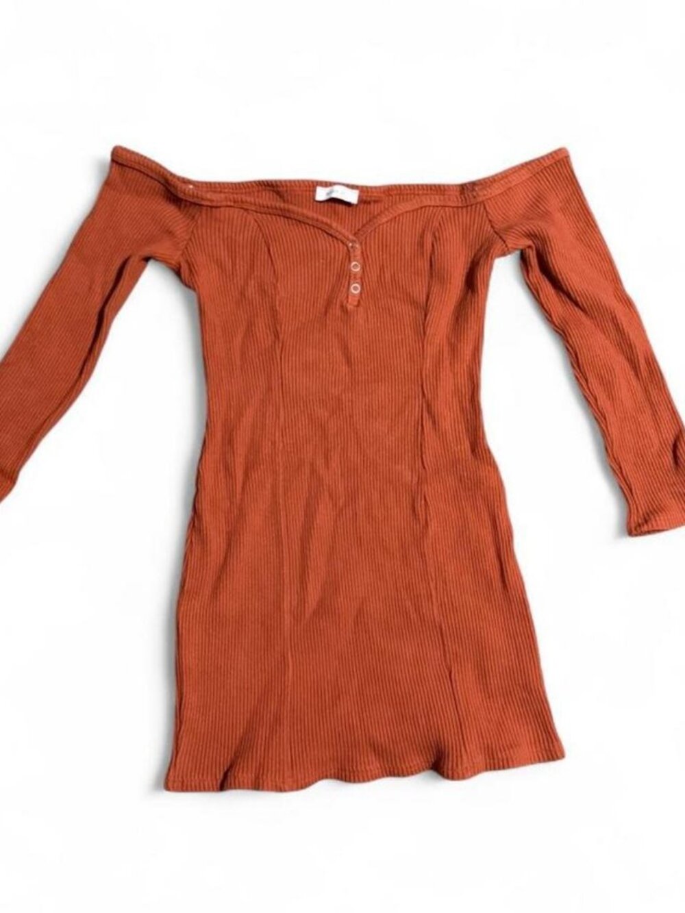 Better Be Burnt Orange Off Shoulder Bodycon M